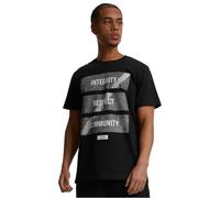 Merchcode Maglietta da Uomo Footballs Coming Home Integrity, Respect, Community Tee, Regular Fit, Cotone 100%, XXL, Nero, XXL