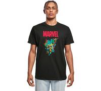 Merchcode Maglietta da Uomo Marvel Universe Avengers Pop Group Tee, Regular Fit, Cotone 100%, S, Nero, S