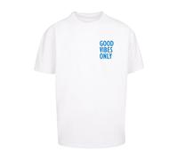 Merchcode Maglietta 'Good Vibes Only' blu / bianco Uomo Merchcode L blu / bianco