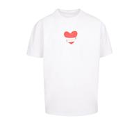 Merchcode Maglietta 'Hugs & Love - Heart Hug' arancione / bianco Uomo - Abbigliamento - Taglie comode - Maglie e T-shirt Merchcode L