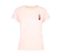 Merchcode Maglietta 'Hugs & Love - Queen of Hearts' rosa / rosso sangue Donna Merchcode XL rosa / rosso sangue
