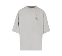 Merchcode Maglietta 'K Heart' grigio / rosso / nero Uomo Merchcode L grigio / rosso / nero