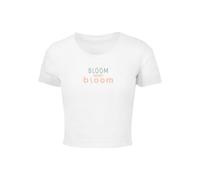 Merchcode Maglietta 'Ladies Spring - Bloom baby' verde scuro / pesca / bianco Donna Merchcode S verde scuro / pesca / bianco