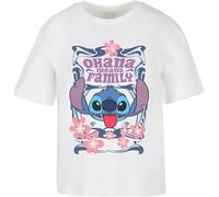 Merchcode Maglietta Lilo & Stitch Ohana significa famiglia MC1240 L Bianco