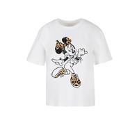 MERCHCODE Mc1258-minnie Mouse Leo Tee T-Shirt, Bianco, L Donna
