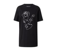 Merchcode Maglietta 'One Line Rose' nero / bianco Donna Merchcode S nero / bianco