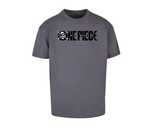 Merchcode Maglietta 'One Piece Jolly Roger' grigio scuro / nero / bianco Uomo Merchcode S
