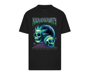 Merchcode Maglietta 'Rick & Morty Skull' blu reale / verde chiaro / lilla / nero Uomo Merchcode XL