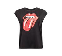 Merchcode Maglietta 'Rolling Stones Tongue' rosso / nero / bianco Donna - Abbigliamento - Taglie comode - Maglie e top - Maglie e T-shirt Merchcode 5XL