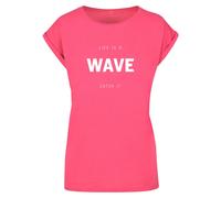Merchcode Maglietta 'Summer - Life Is A Wave' rosa / bianco Donna Merchcode XS rosa / bianco