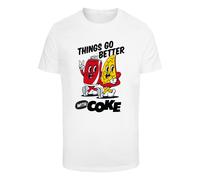 Merchcode Maglietta 'Things Go Better With Coke' giallo oro / rosso sangue / nero / bianco Uomo - Abbigliamento - Taglie comode - Maglie e T-shirt Merchcode M