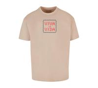 Merchcode Maglietta 'Viva La Vida' beige / lilla scuro / rosso acceso / nero Uomo Merchcode S