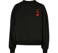 Merchcode Maglione donna Donna Hugs & Love Queen Of Hearts Oversized Crewneck MP5012553 XL Nero