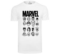 Merchcode Marvel Crew Té T-shirt IN Cotone Uomo Jersey Eroi Cattivi Logo