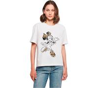 MERCHCODE Mc1258-minnie Mouse Leo Tee T-Shirt, Bianco, L Donna