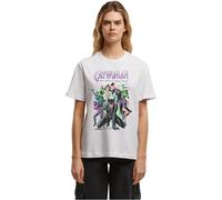 MERCHCODE Mc1271-catwomen Feline Fatale Tee T-Shirt, Bianco, XS Donna