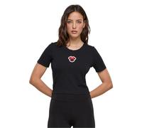 Merchcode Mc886-ladies Disney 100 Minnie Badge Tee T-Shirt, Nero, M Donna