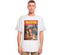 MERCHCODE Mc896-pulp Fiction Poster Oversize Tee T-Shirt, Bianco, M Uomo