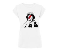 Merchcode Mp0000456-ladies Lizzie Stardust T-Shirt, Bianco, M Donna