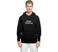 Merchcode Mp0004981-ladies Merry Christmas Lights Box Tee Hooded Sweatshirt, Nero, S Uomo
