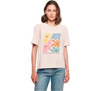 MERCHCODE Mp0009500-ladies Happiness Blooms Here Tee T-Shirt, Colore: Rosa, L Donna