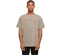 Merchcode Mp5000695-iron Maiden-Classic Logo Acid Washed Heavy Oversized Tee T-Shirt, Darkkaki, L Uomo