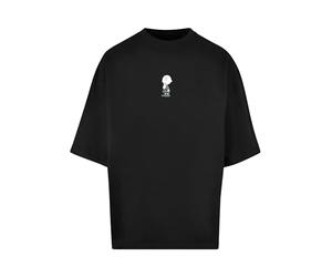Merchcode Peanuts - Maglietta da Uomo Charlie Brown Huge Tee, Oversize, Cotton 100 Percent, S, Nero, S