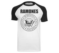 Merchcode Ramones Circle Raglan Tee Wht/Blk XL