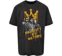 Merchcode T-shirt Naughty By Nature Drip Crown Acid Washed Oversize Tee MP501306 XXL Nero