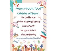 Merci ATSEM: Carnet de Notes A4 - Cadeau Personnalisé pour Maîtresse, ATSEM, Nounou, AESH | Fin d’Année Scolaire