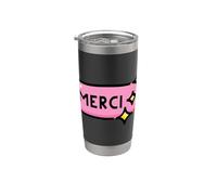 Merci Francese Grazie Bicchiere termico in acciaio inox doppia parete