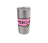 Merci Francese Grazie Bicchiere termico in acciaio inox doppia parete