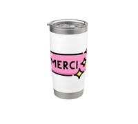 Merci Francese Grazie Bicchiere termico in acciaio inox doppia parete