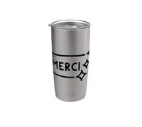 Merci Francese Grazie Bicchiere termico in acciaio inox doppia parete