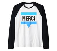 Merci Francese Grazie Maglia con Maniche Raglan