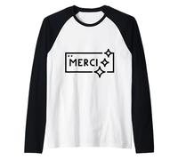 Merci Francese Grazie Maglia con Maniche Raglan