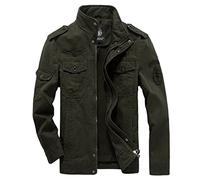 MERCIYD Giacca Militari Uomo Giubbotto Classico in Cotone Giubbotto Bomber Multitasche Giubbotto Casual Antivento Cerniera Giacca