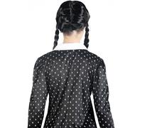 Mercoledì Addams Vestito Costume Travestimento Bambina Halloween Con Parrucca