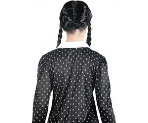 Mercoledì Addams Vestito Costume Travestimento Bambina Halloween Con Parrucca