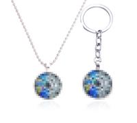 Mercoledì Collane e portachiavi,Necklace Con Ciondolo a Ragnatela Gotica,Set portachiavi con ciondolo del film Mercoledì,Regalo creativo Ciondolo alla moda,Ragnatela Collana Per Regalo Di Compleanno