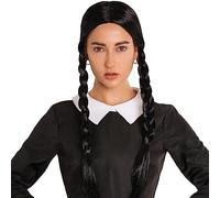 Mercoledì Pocahontas parrucca da ragazza spaventosa ragazza indiana parrucca nera intrecciata parrucche per capelli di alta qualità per le donne; parrucche intrecciate; parrucche per costume di