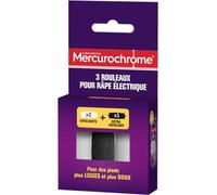 MERCUROCHROME - Rotoli per grattugia elettrica - 3 unità - 2 rotoli esfolianti - 1 rotolo extra esfoliante - Rimuove la pelle morta, il corno e i calli - cura dei piedi