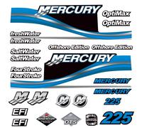 Mercury 225 Quattro 4 Tempi Decalcomania Kit Fuoribordo Motore Grafico Merc Blu