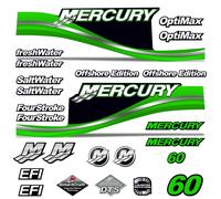 Mercury 60 Quattro 4 Tempi Decalcomania Kit Fuoribordo Motore Grafico Adesivi