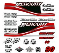 Mercury 90 Quattro 4 Tempi Decalcomania Kit Fuoribordo Motore Grafico Rosso