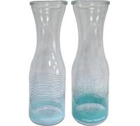 MERCURY SRL Caraffa Vetro, con Scritte, 1 Litro, 9.6x27.5h cm, Trasparente - Brocca, Bottiglia, da Tavola, per Acqua, Particolare - Decorazioni Assortite (1 Pezzo)