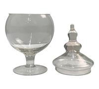 MERCURY SRL Vaso Vetro Potiche, Trasparente, con Piede, con Coperchio, 15x30h cm - Centrotavola, Alzatina, Porta Confetti Caramelle, Decorazioni, Bomboniere, Addobbi Casa Ufficio, Decorativo