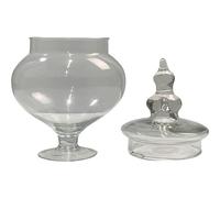 MERCURY SRL Vaso Vetro Potiche, Trasparente, con Piede, con Coperchio, 18.5x30h cm - Centrotavola, Alzatina, Porta Confetti Caramelle, Decorazioni, Bomboniere, Addobbi Casa Ufficio, Decorativo