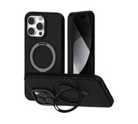 MERCURY Stand Silicone supporto integrato COVER MAGSAFE per Apple iPhone 15, Nero
