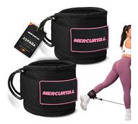 MERCURYAL Cavigliere Palestra V3 (2 Pezzi) - Cavigliera per Cavi Palestra Imbottite - Doppio Anello a D - Cinghie Caviglia per Glutei e Gambe - Donna e Uomo - Ankle Straps Accessori Palestra (Rosa)